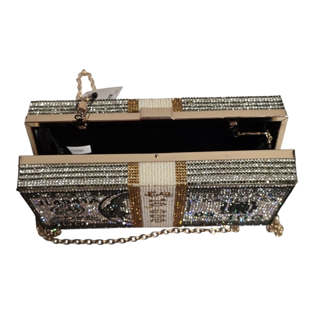 JEWELED MONEY CLUTCH BAG NEW - Picture 8 of 13